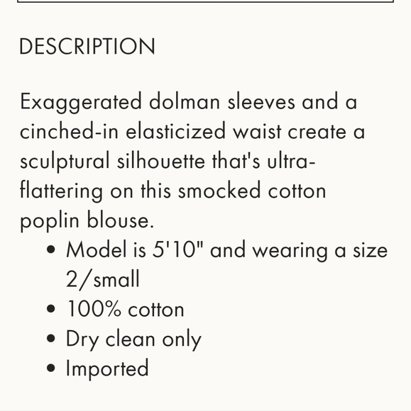 Rebecca Taylor Smocked Front Top-NWT - Picture 7 of 16